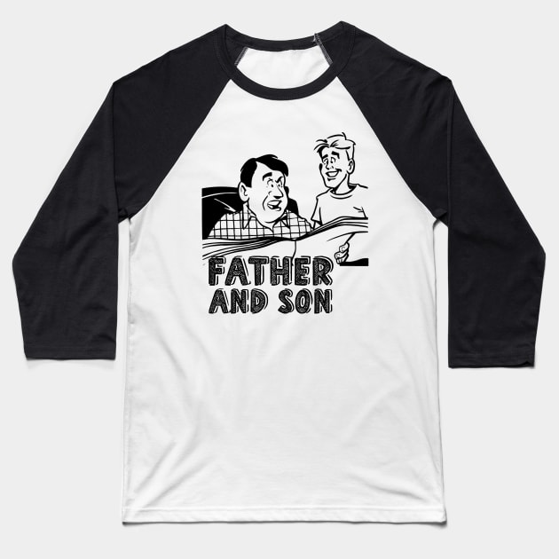 Father son reading paper Baseball T-Shirt by williamarmin